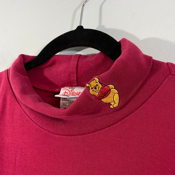 Vintage Disney Women's Dark Red Winnie The Pooh Embroidered Turtleneck Size XXL - Picture 4 of 8